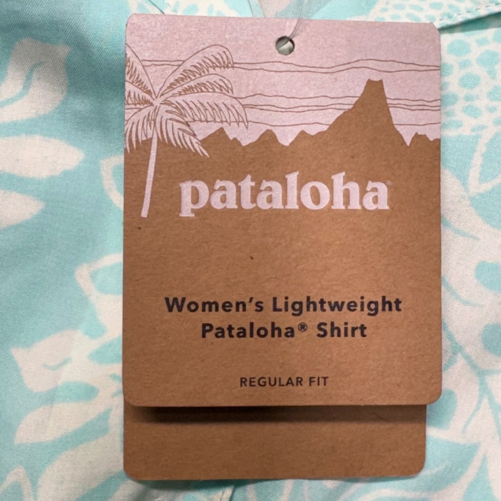 Patagonia Pataloha Shirt 12 Bend Blue Hawaiian Ulu Print Tencel Button Up Travel - Picture 11 of 12